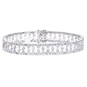 Diamant L’Eternel Womens 9ct White Gold Diamond Ladies Bracelet – One Size