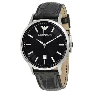 Emporio Armani Mens’ Watch AR2411 – Black & Silver Metal – One Size