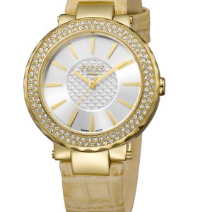 Ferre Milano Womens FM1L058L0021 Gold Watch/Strap, Silver Dial – Ivory – One Size
