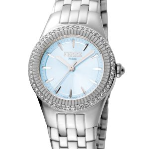 Ferre Milano FM1L089M0051 WoMens Dark Blue Dial Stainless Steel Watch – Silver – One Size