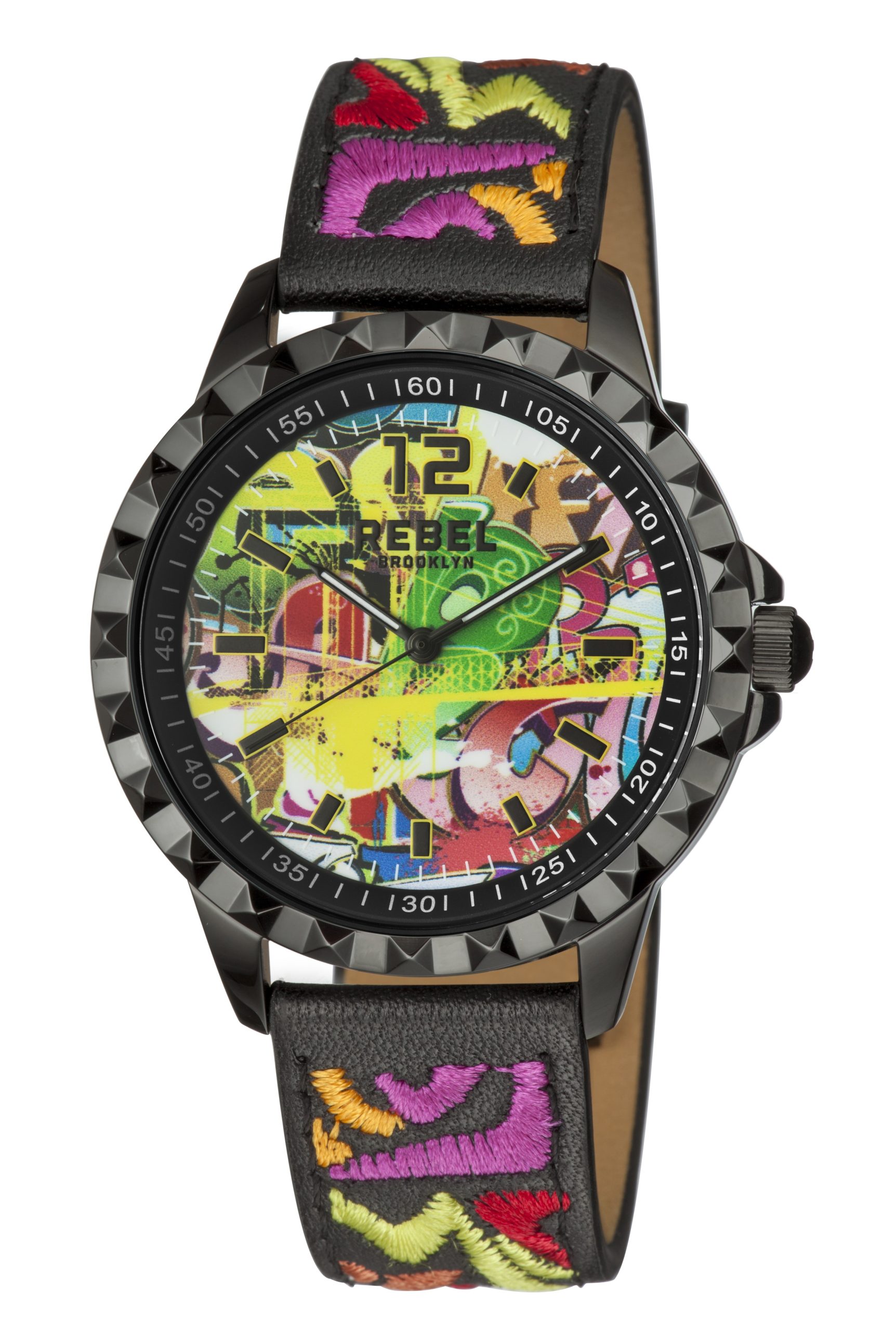 Rebel WoMens Dumbo Black Dial Leather Watch - One Size
