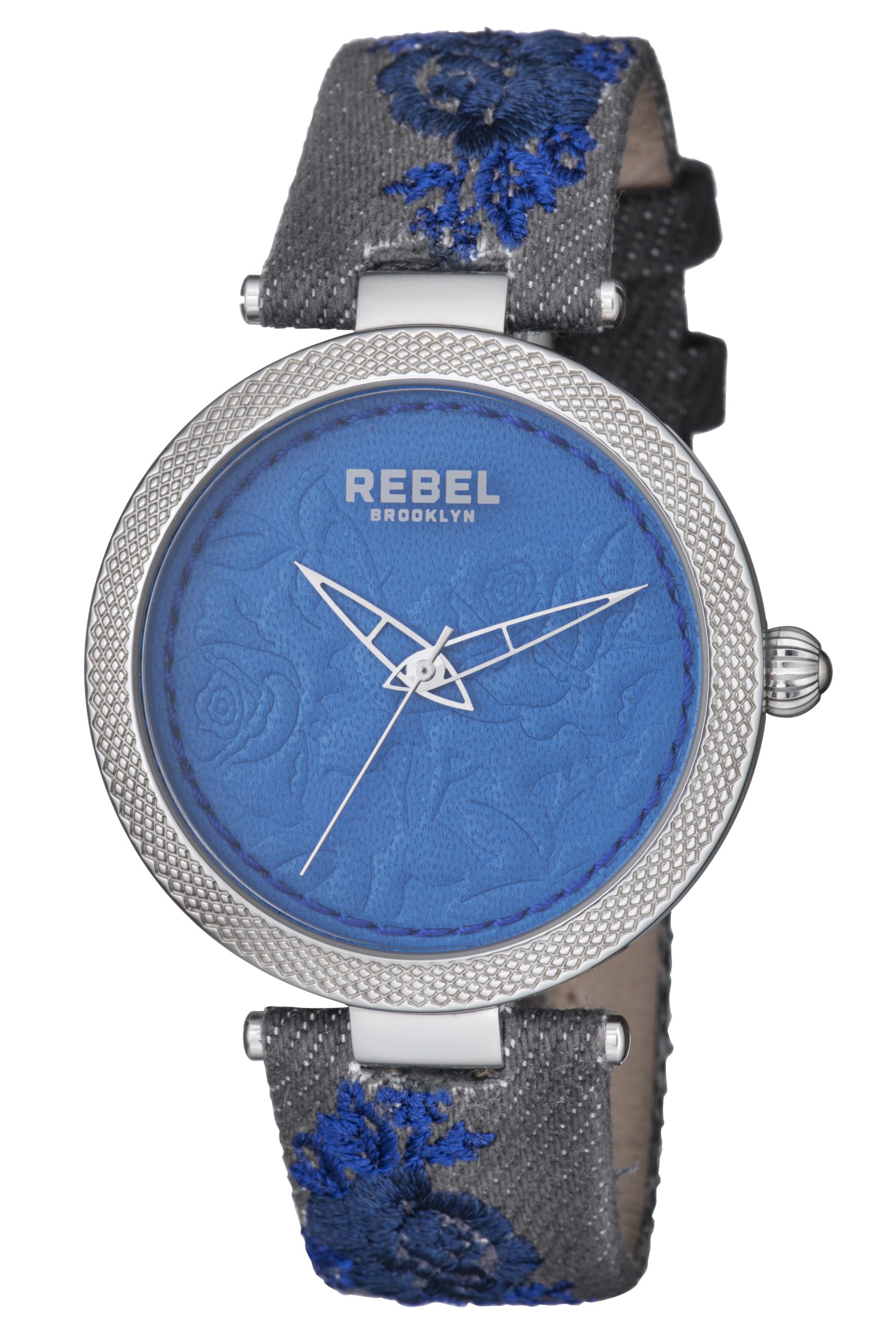 Rebel WoMens Carroll Gardens Navy Dial Cloth Watch - Grey - One Size