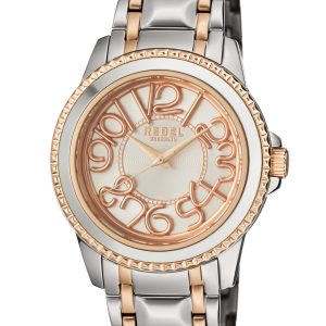 Rebel Mens Unisex Williamsburg Silver Dial Stainless Steel Watch – Silver & Gold – One Size