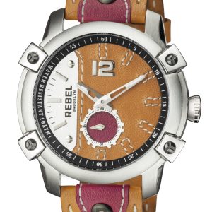 Rebellion Mens Weeksville Baggage (Orange) Dial Leather-based Watch – Camel – One Measurement