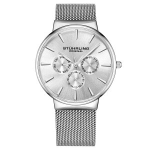 Stührling Mens Silver Monaco Quartz 39mm – One Size