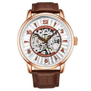Stührling Mens Brown Automatic 48mm – Rose – One Size