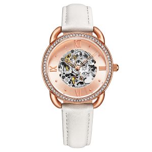 Stührling Womens White and Rose Gold Automatic 36mm – One Size