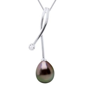 Diadema Womens – Pendant – White Gold and Tahitian Pearl – Natural – One Size
