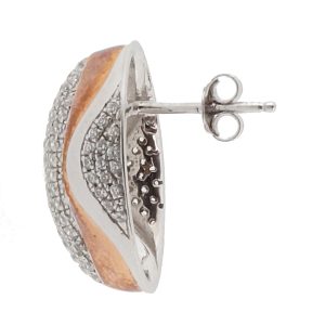 Orphelia WoMens 925 Sterling Silver Stud Earrings – Silver/Rose ZO-5835 – Silver & Rose Gold – One Size