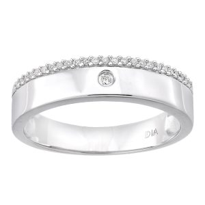 Diamant L’Eternel Womens 9ct White Gold with 0.05ct Diamond Eternity Ring – Size O