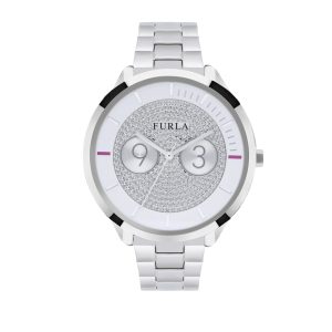 Furla Womens Metropolis Whote Dial Stainle Steel Bracelet – Silver Stainless Steel – One Size