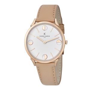 Pierre Cardin Pigalle Half Moon Unisex’s Beige Watch CPI.2011 Leather – One Size
