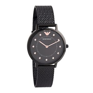 Emporio Armani Mens AR11252 Black Kappa Watch with Mesh Bracelet – One Size