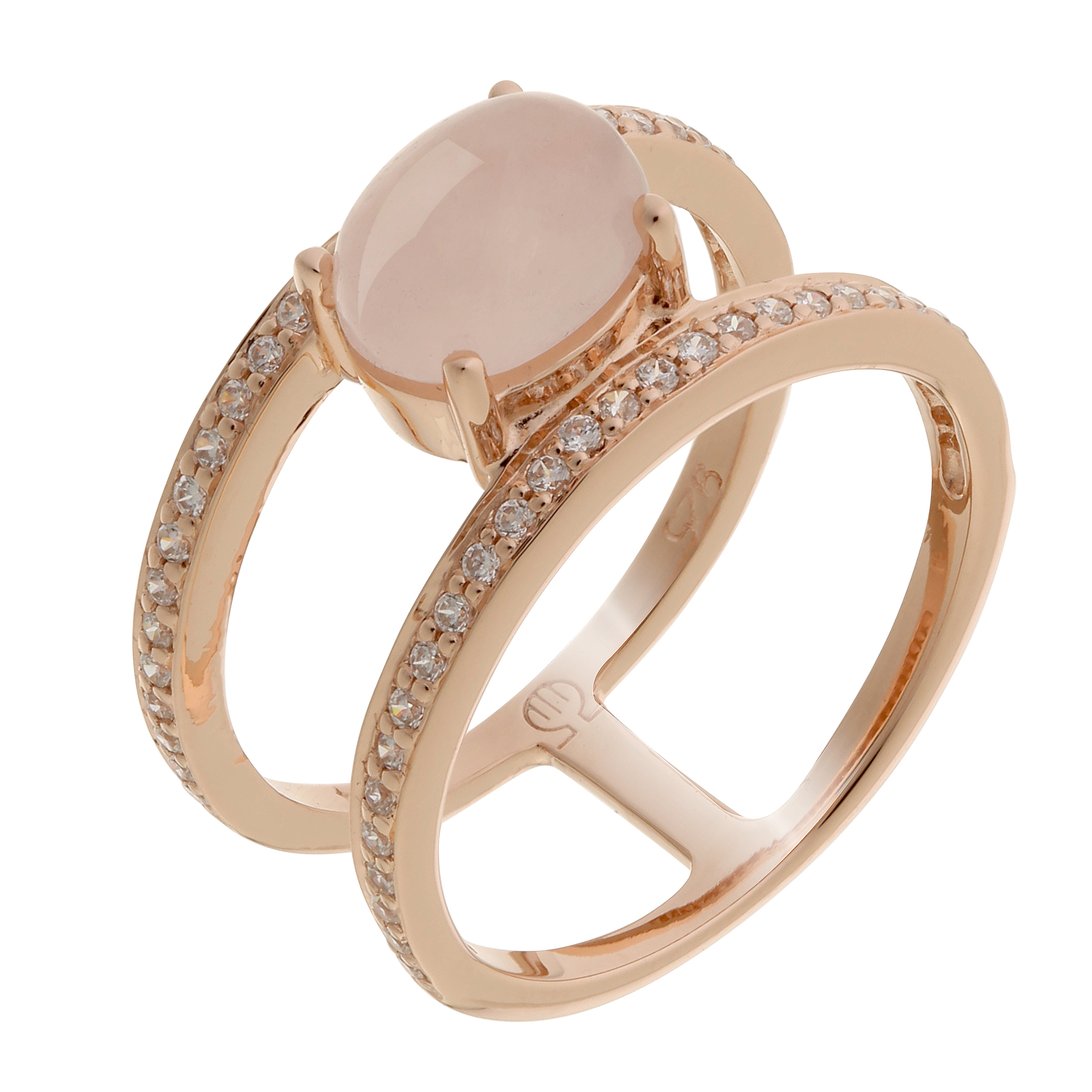 Orphelia WoMens 925 Sterling Silver Ring - Rose ZR-7122/RG - Size N