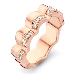 Orphelia WoMens 925 Sterling Silver Ring – Rose ZR-7127/RG – Size R 1/2