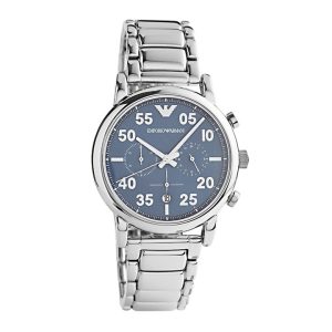 Emporio Armani Mens Chronograph AR11132 Silver Watch – Metallic Stainless Steel – One Size