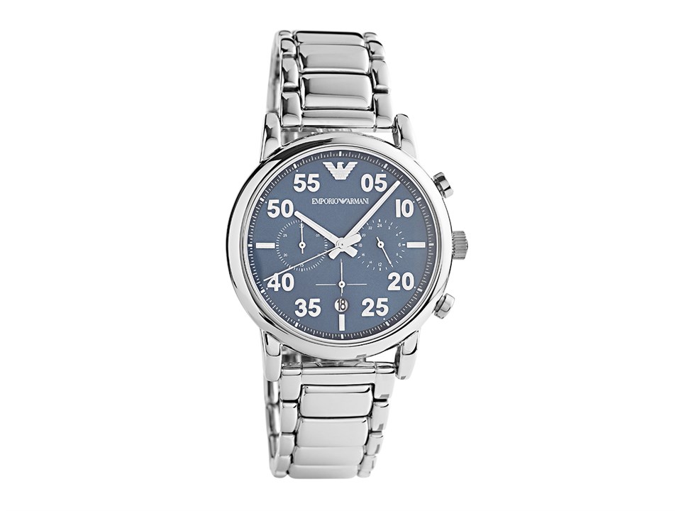 Emporio Armani Mens Chronograph AR11132 Silver Watch - Metallic Stainless Steel - One Size