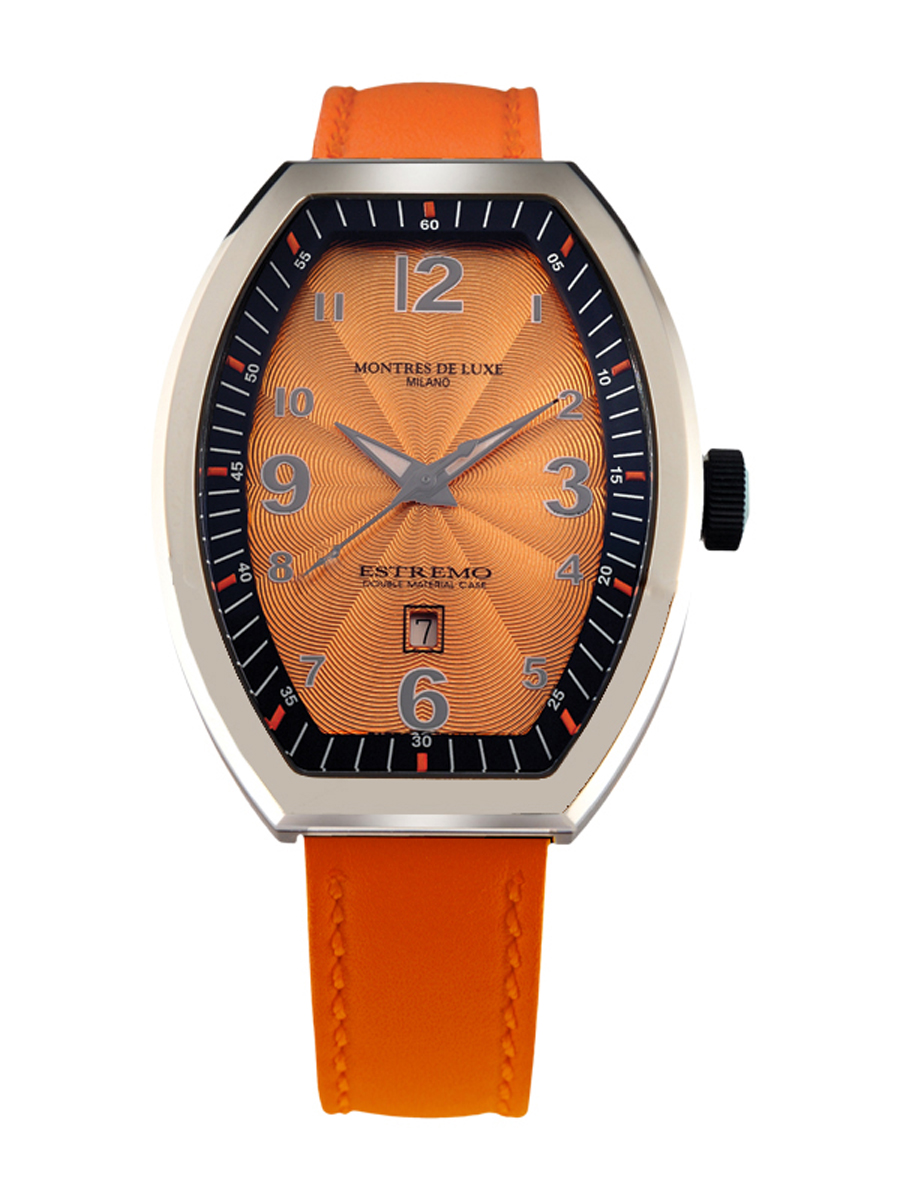 Montres de Luxe : womens estremo lady orange watch Leather - One Size