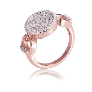 Orphelia WoMens 925 Sterling Silver Ring – Rose ZR-7420 – Size Q