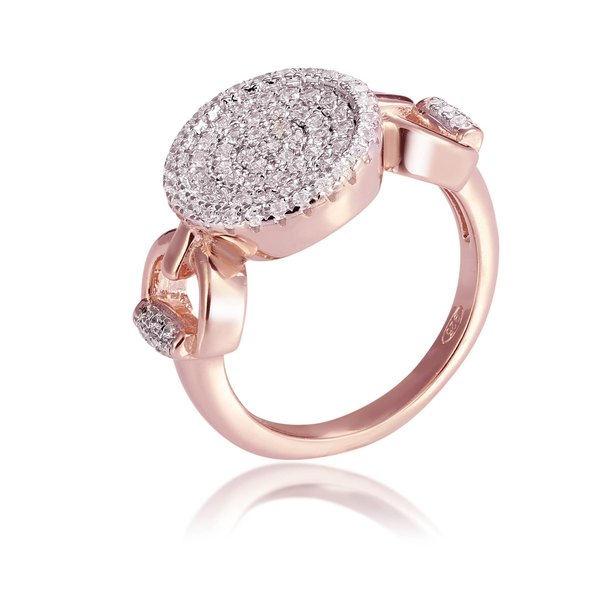 Orphelia WoMens 925 Sterling Silver Ring - Rose ZR-7420 - Size R 1/2
