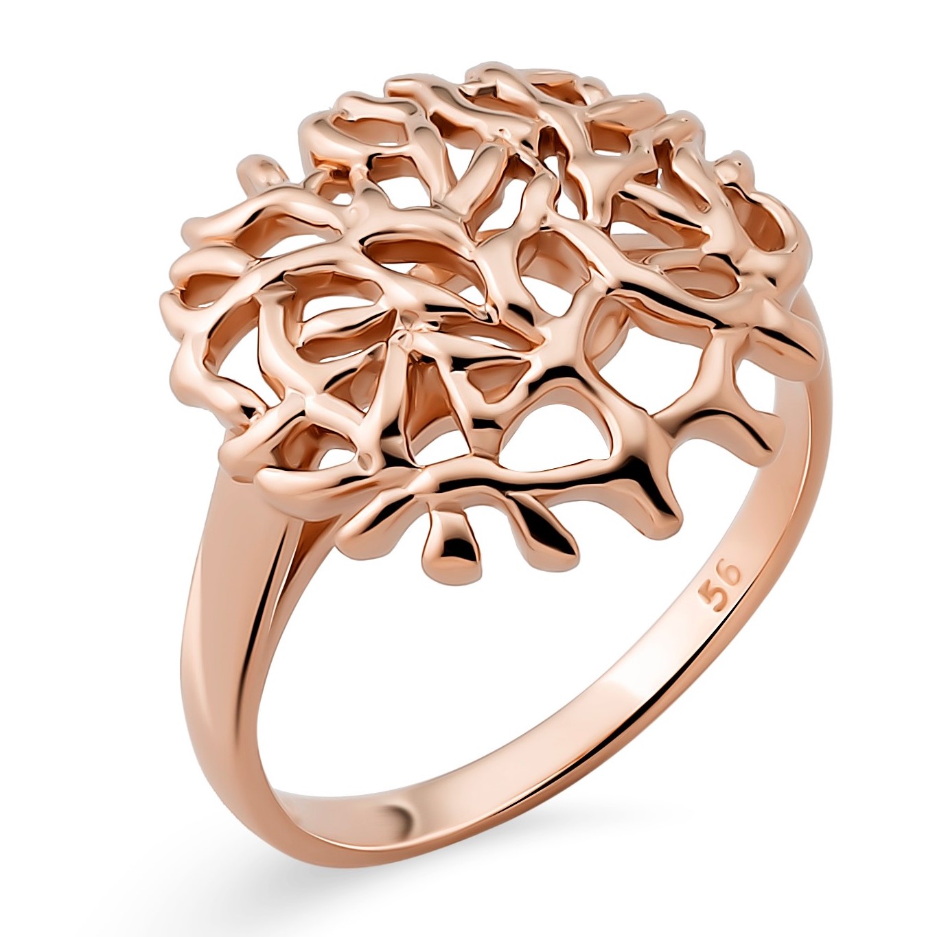 Orphelia WoMens 925 Sterling Silver Ring - Rose ZR-7502/RG - Size R 1/2