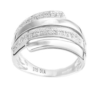 Diamant L’Eternel Womens 9ct White Gold Ring With 0.08ct Diamond – Size J