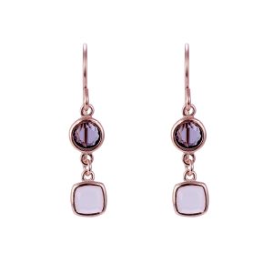 Orphelia ‘Fawn’ WoMens 925 Sterling Silver Drop Earrings – Rose ZO-7410 – One Size