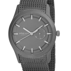 Johan Eric : agers¸, Mens, grey dial w date sub-dial watch, ip case & mesh bracelet Stainless Steel – One Size