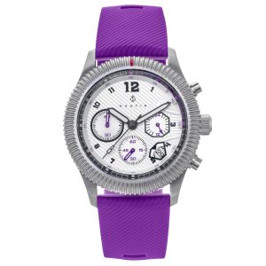 Nautis Mens Meridian Chronograph Strap Watch w/Date – Crimson Stainless Metal – One Dimension