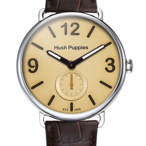 Hush Puppies : 1958 Mens Ivory Watch – Brown Leather – One Size