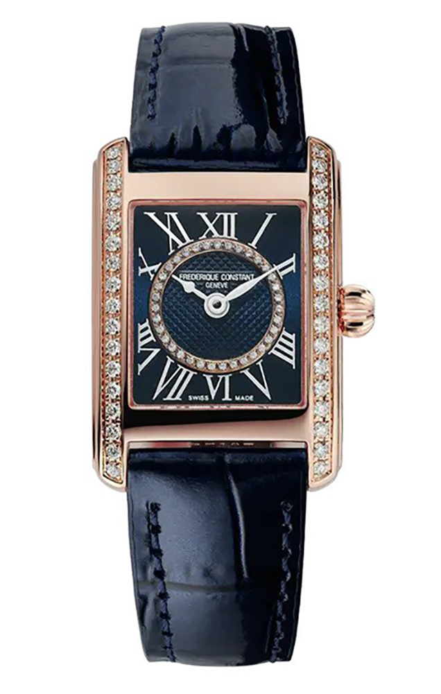 Frederique Constant Frédérique Carrée WoMens Blue Watch FC-200NMCDCD14 Leather (archived) - One Size