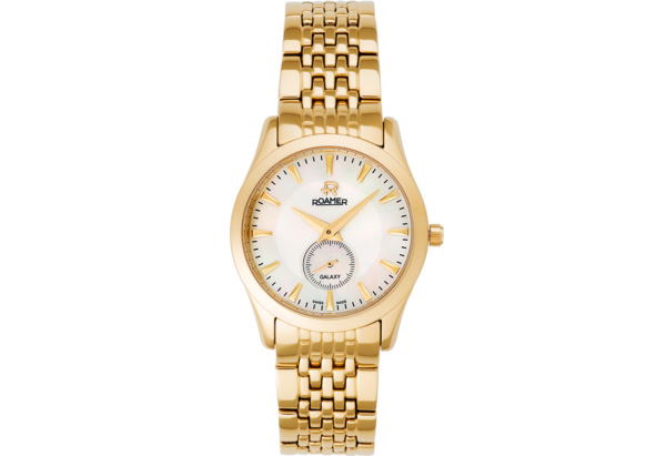 Roamer : Womens Galaxy Mother Of Pearl Watch - Gold Stainless Steel - One Size
