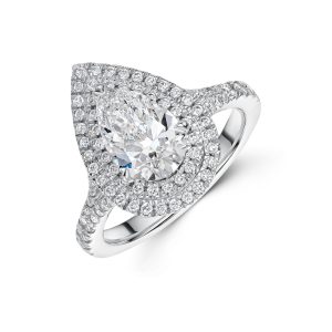 Platinum Pear Minimize 2.00ct Lab Grown Diamond Halo Solitaire