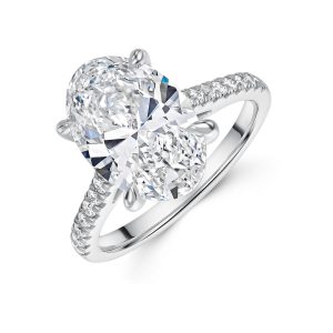 Platinum Oval Reduce 5.25ct Lab Grown Diamond Solitaire