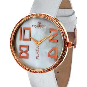 Haurex Italy Womens , Plaza White Leather Watch – One Size