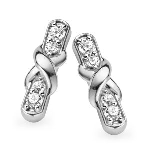 Orphelia Womens Ladies Embellished 925 Sterling Stud Earrings – Silver – One Size