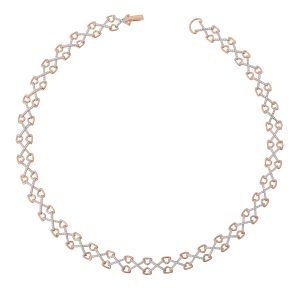 Orphelia WoMens 925 Sterling Silver Necklace – Silver/Rose ZK-7212 – Silver & Rose Gold – One Size