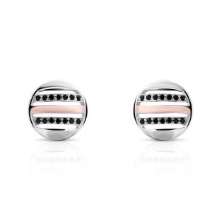 Orphelia ‘Maxwell’ WoMens 925 Sterling Silver Stud Earrings – Silver/Rose ZO-7501 – Silver & Rose Gold – One Size