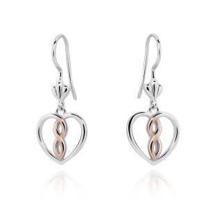 Orphelia ‘Delilah’ WoMens 925 Sterling Silver Drop Earrings – Silver/Rose ZO-7475 – Silver & Rose Gold – One Size