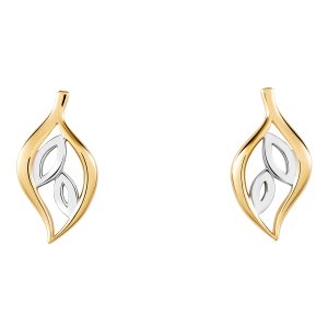 Orphelia ‘Charlotte’ WoMens 925 Sterling Silver Stud Earrings – Silver/Gold ZO-7523/G – Silver & Gold – One Size