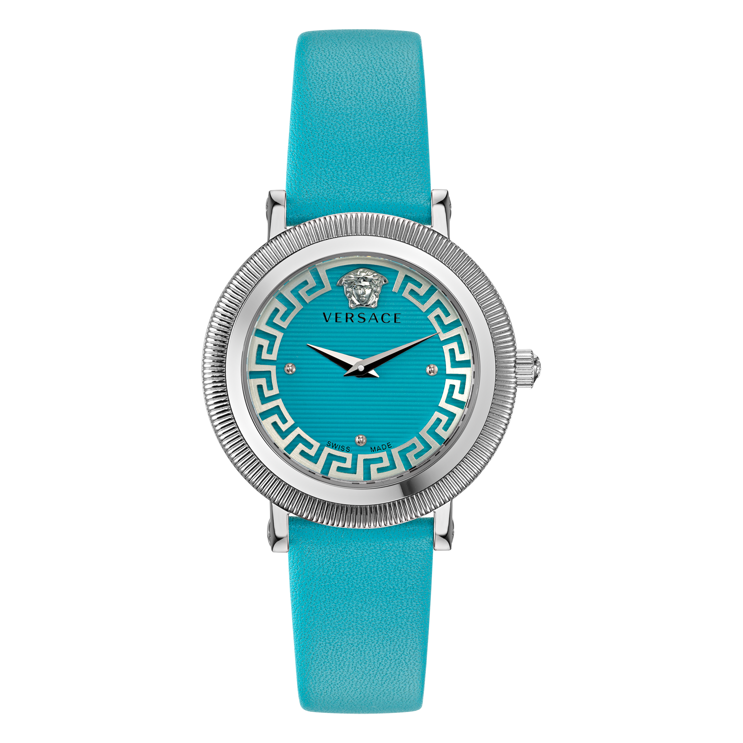 Versace Greca Flourish WoMens Blue Watch VE7F00123 Leather (archived) - One Size