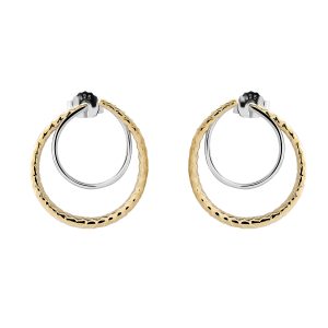 Orphelia ‘Bastien’ WoMens 925 Sterling Silver Stud Earrings – Silver/Gold ZO-7499 – Silver & Gold – One Size