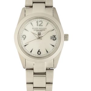 River Woods : Womens Mother Of Pearl Watch – Silver Stainless Steel – One Size