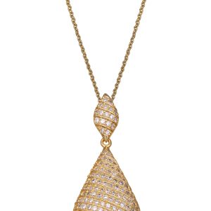 Orphelia WoMens 925 Sterling Silver Chain with Pendant – Gold ZH-4517-GOLD – One Size