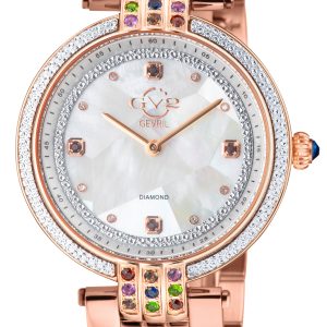 Gv2 WoMens Matera 12805B Swiss Quartz Diamond White MOP Dial Watch – Rose Gold – One Size