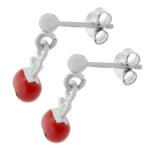 Orphelia Childrens Unisex ‘Apple’ Child’s 925 Sterling Silver Drop Earrings – ZO-7149/1 – One Size