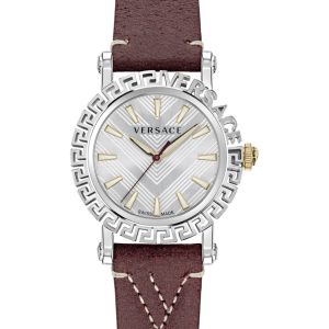 Versace Greca Glam WoMens Brown Watch VE6D00123 Leather (archived) – One Size