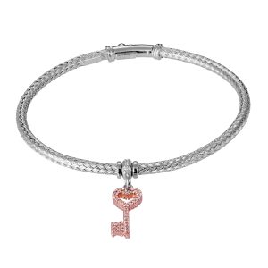 Orphelia WoMens 925 Sterling Silver Bracelet – Silver/Rose ZA-7399 – Silver & Rose Gold – One Size