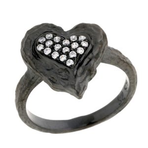 Orphelia WoMens 925 Sterling Silver Ring – Black ZR-7082/2 – Size N