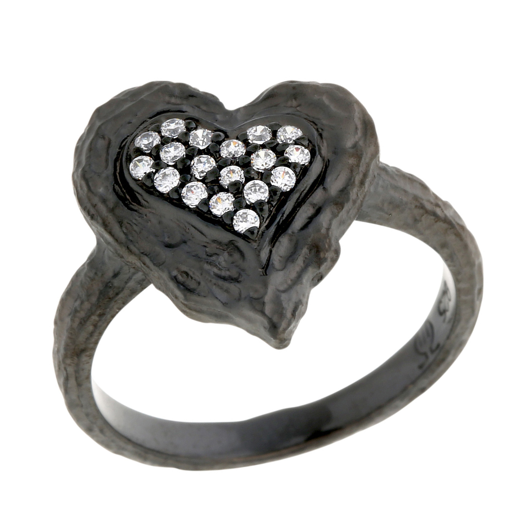 Orphelia WoMens 925 Sterling Silver Ring - Black ZR-7082/2 - Size N